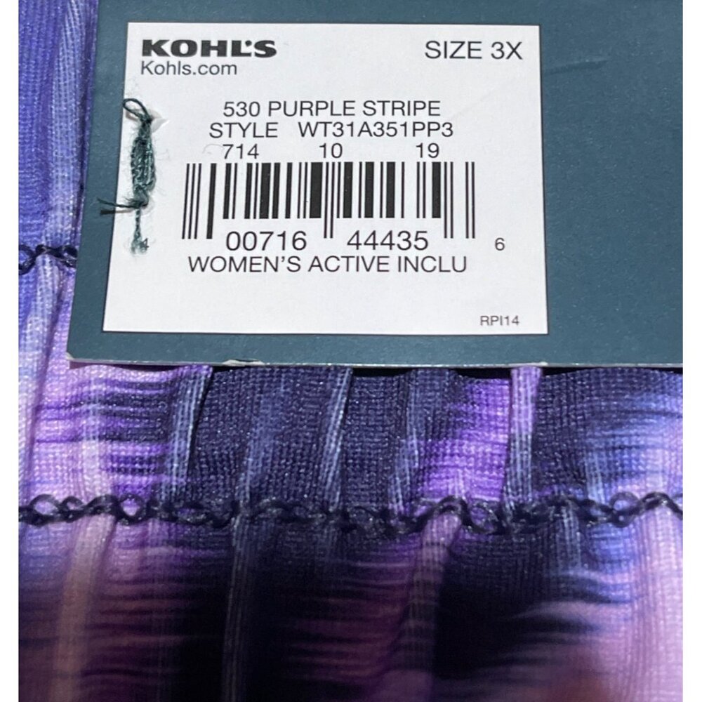 Tek Gear Womens Size 3X Mid Rise Skirt Pockets & Drawcord Waist Purple - Picture 10 of 10